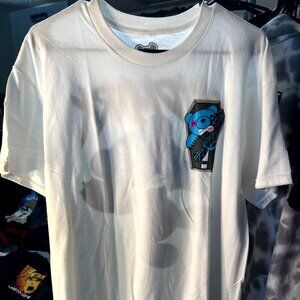 NWOT Deddy Bears 100% Cotton White "Skid Mark" Graphic Print Tee T-Shirt SZ Lrg